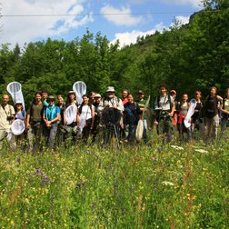Les participants de la Summer School Alpi Marittime 2012 identifiant des papillons (M. De Biaggi)