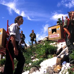 1995 : prime lâcher de gypaêtes dans les Alpi Marittime (G. Bernardi/PNAM)