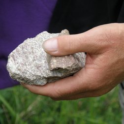 Un fragment de calcaire : type de roche faisant partie de la couverture sédimentaire des deux parcs (© Laura Martinelli PNAM)
