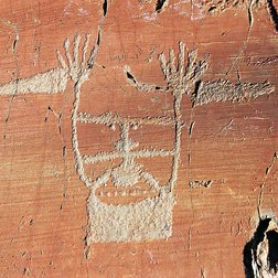 Gravure rupestre dite "Le sorcier" à la vallée des Merveilles (P. Arsan / PNM)
